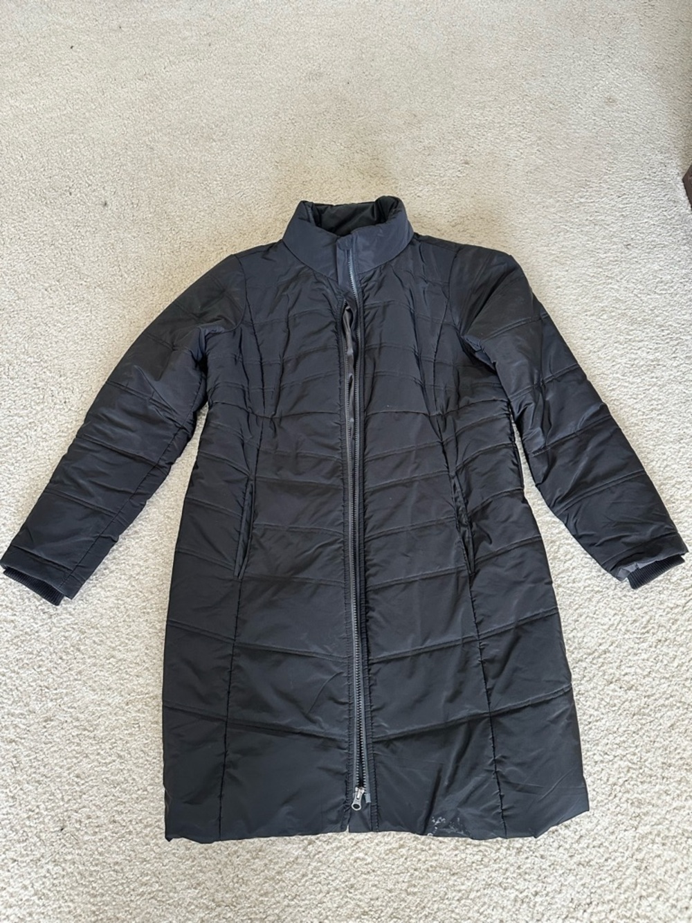 Motherhood Maternity Black Puffer Coat Size L Long Winter Jacket